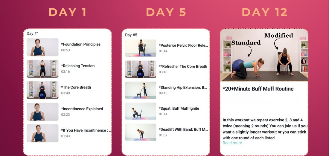 Daily follow-along workouts inside the Buff Muff app